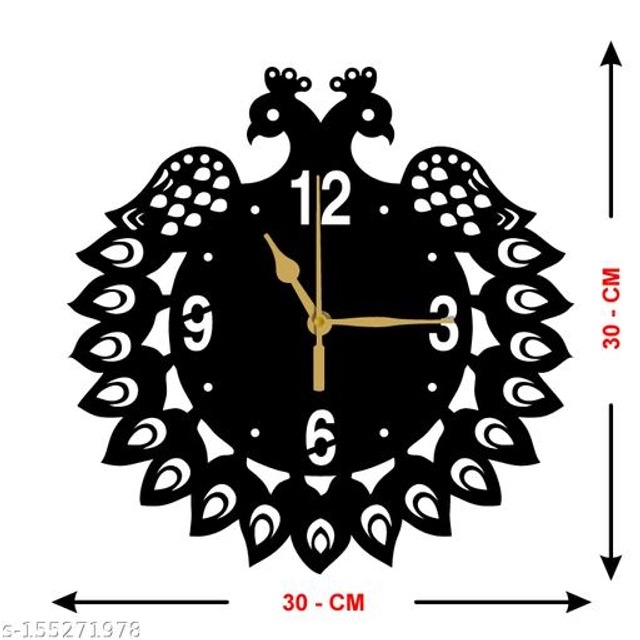 Wooden Wall Clock for Home (Black)