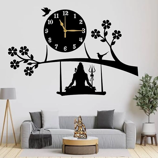 Wooden Wall Clock For Home (Black, Pack of 1)