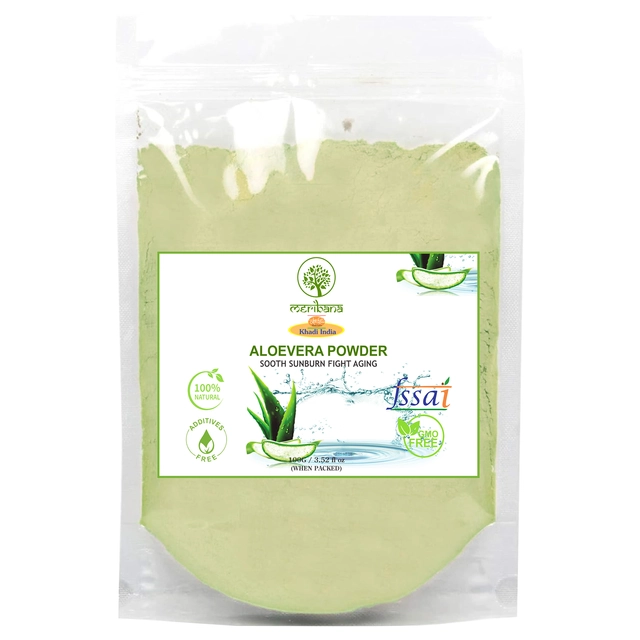 MeriBana Herbal Aloe Vera Leaves Powder for Hair Care (100 g)