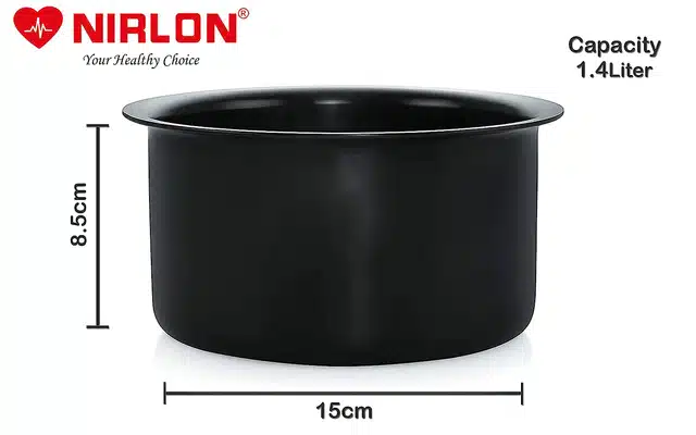 NIRLON Hard Anodised Aluminium Cook Tope (Black, 1400 ml)