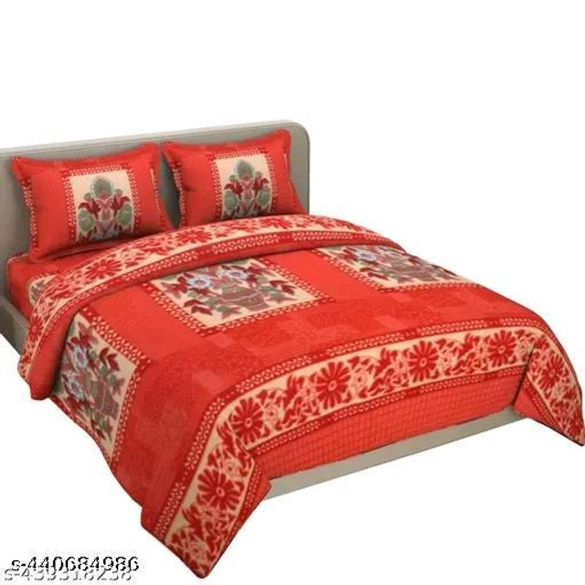 Woolen Double Size Bedsheet with 2 Pillow Covers (Multicolor, 90x90 inches)