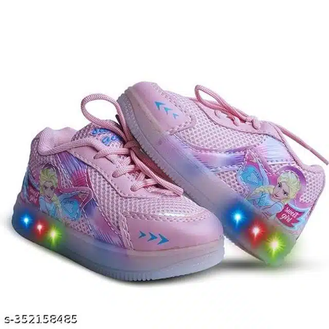 Lighting Sneakers for Girls (Pink, 2.5-3 Years)