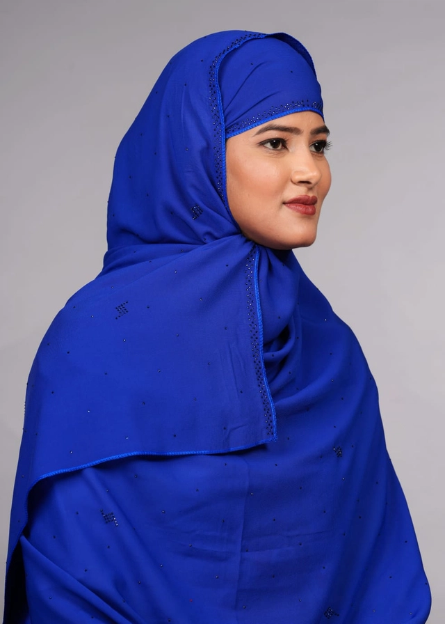 Chiffon HIjab for Women (Royal Blue, Free Size)