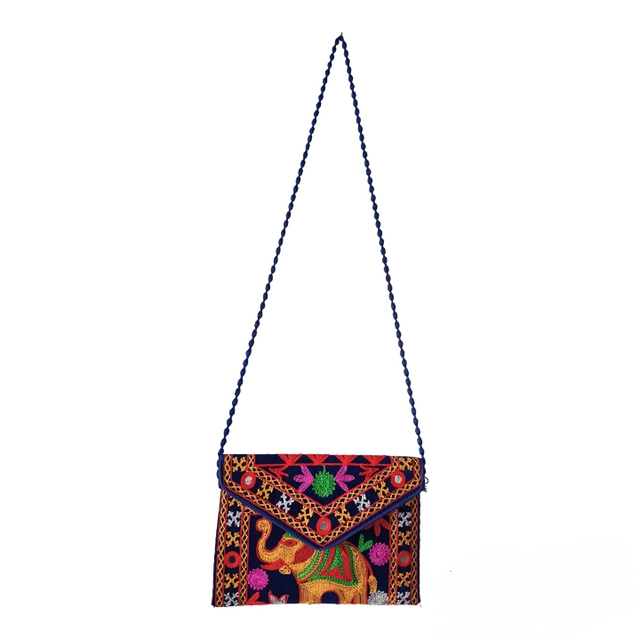 Handmade Rajasthani Sling Bag for Women (Blue)