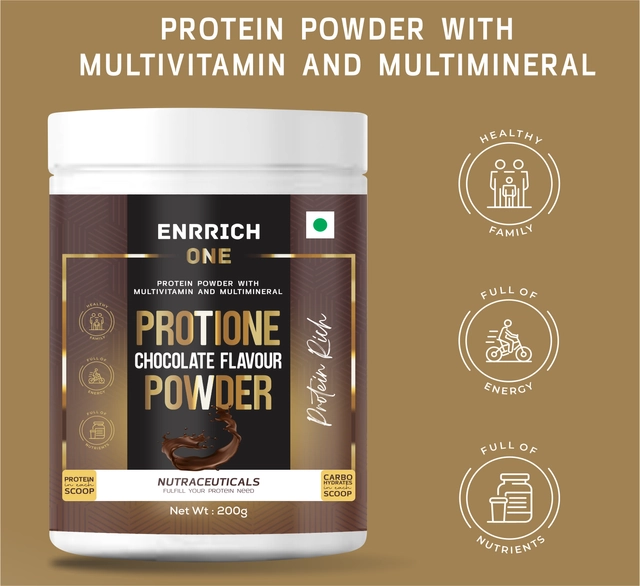 Enrrich One Protione Chocolate Flavoured Protein Powder (200 g)