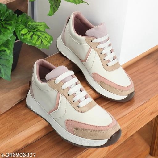 Casual Shoes for Women (White & Beige, 3)