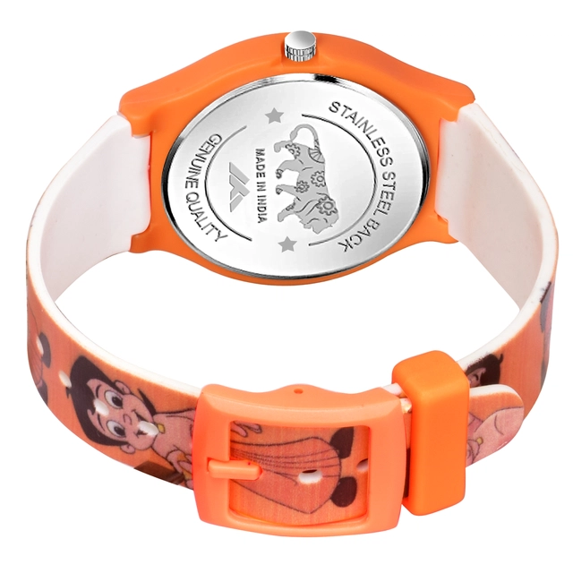 LORETTA Silicone Straps Analog Watch for Kids (Orange)