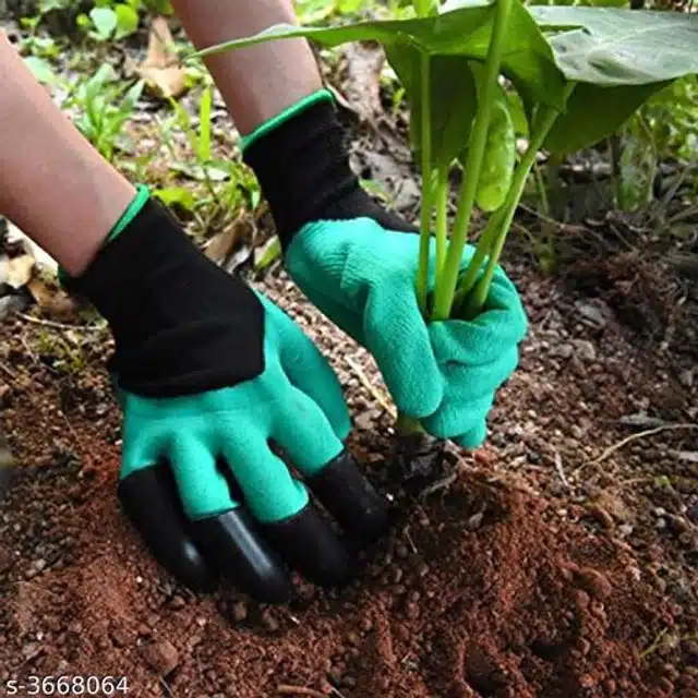 Latex Garden Gloves (Green & Black)