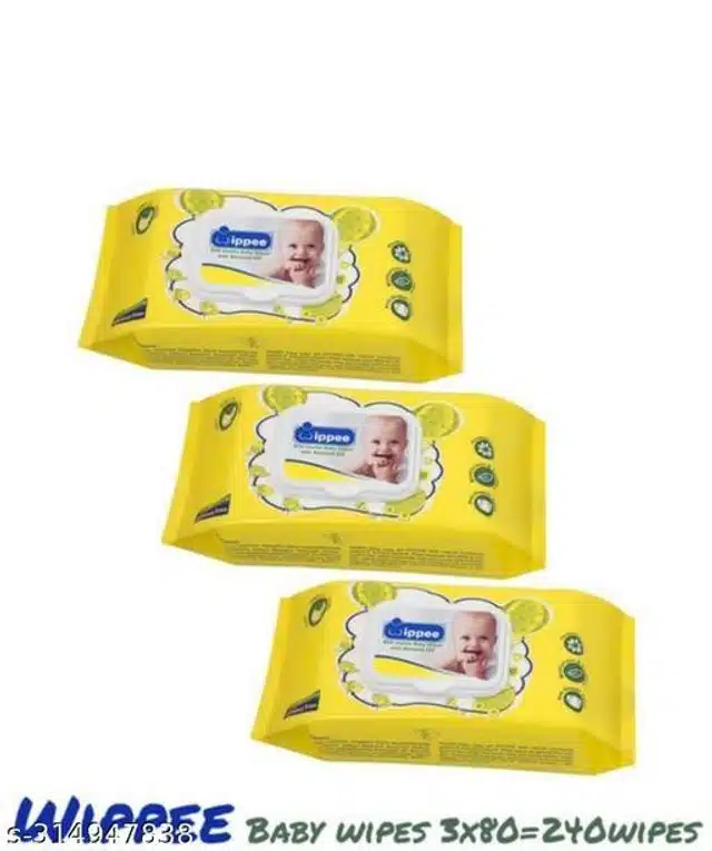 Entrio 80 Pcs Baby Wipes (Pack of 3)