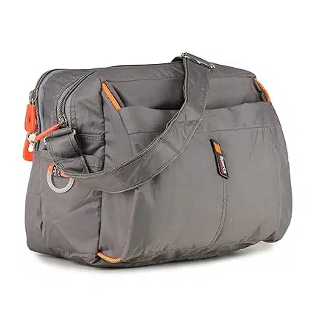 Polyester Sling Bag for Men & Women (Grey, L)