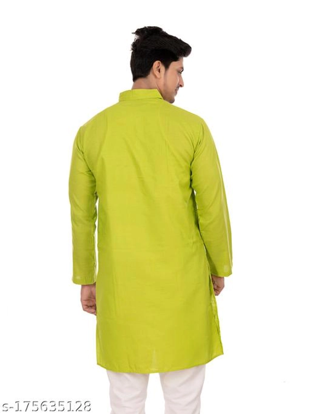 Cotton Blend Kurta for Men ( Green, S)