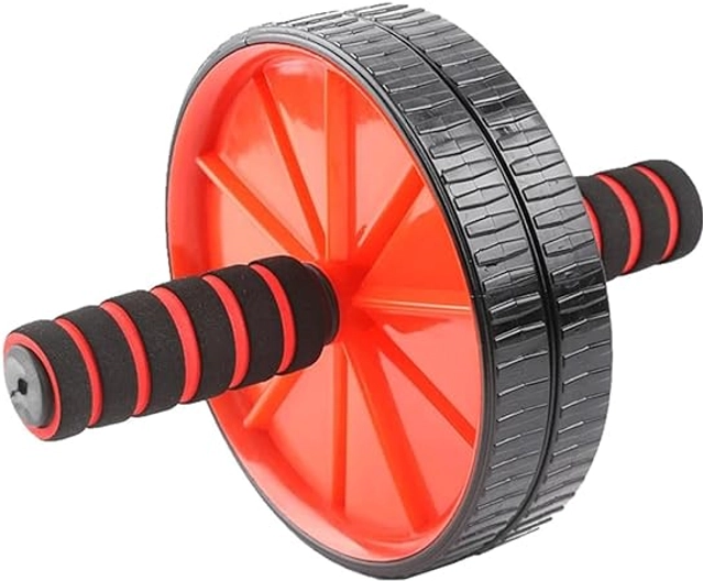 ABS Plastic Ab Wheel Roller for Men & Women (Red & Black)