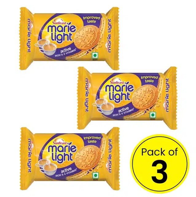 Sunfeast Marie Light Active Biscuit 3X75 g ( Pack Of 3)