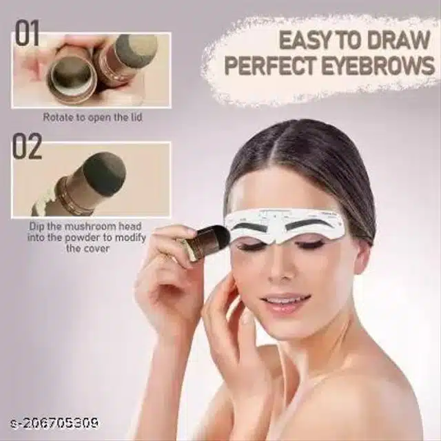 Eyebrow Stamp with Stencils (Brown, Set of 2)