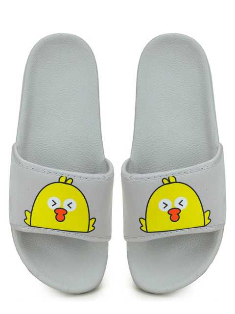 Footox Casual Women Slippers And Flipflops (Grey, 8) (FF-18)