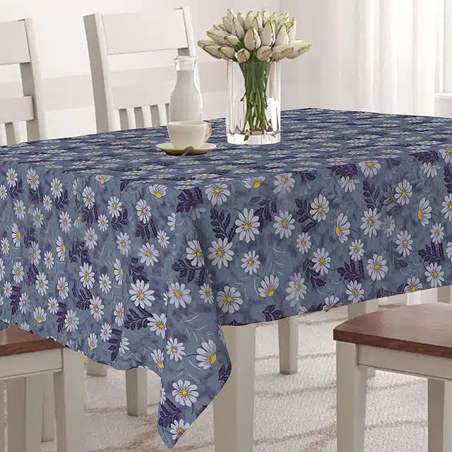 PVC Printed Table Cover (Blue, 54x78 Inches)