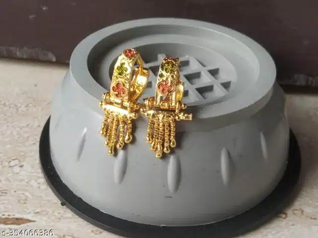 Gold Plated Earrings for Women (Golden, Set of 1)
