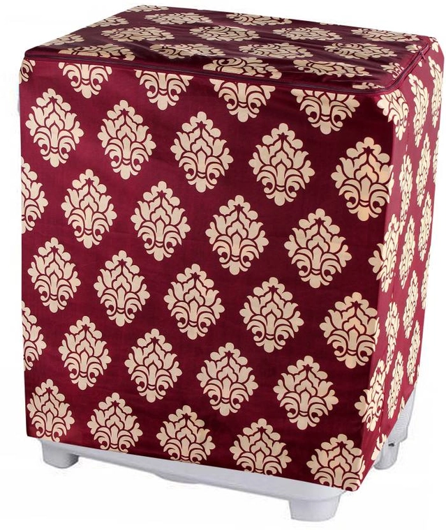 Semi-Automatic Washing Machine Cover (Maroon,Pack of 1)