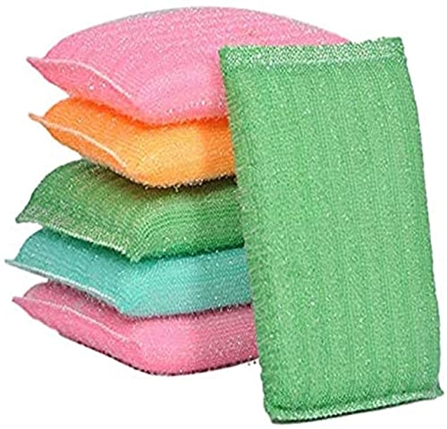 Scratch Proof Kitchen Utensils Scrubber Pads (Multicolor, Pack of 6)