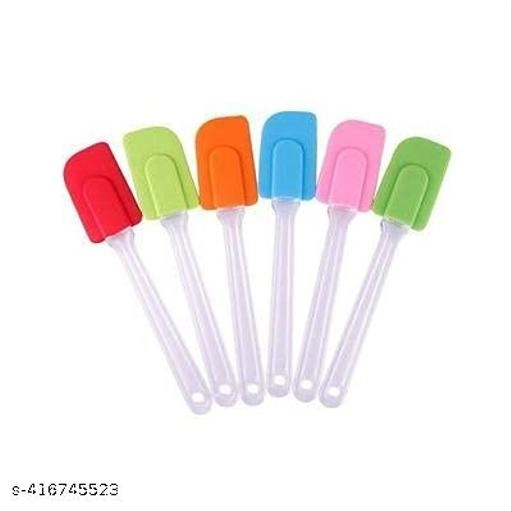 Silicone Non-Stick Heat Resistant Spatulas for Kitchen (Multicolor, Pack of 3)