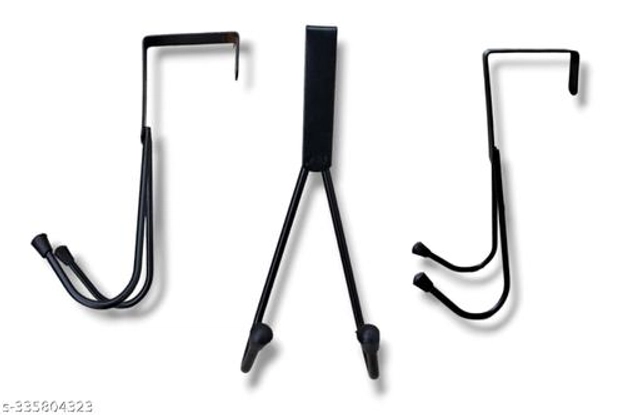 Metal Wall Hooks (Black, Pack of 2)