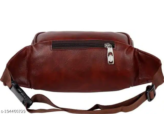 Faux Leather Waist Bag for Men & Women (Brown)