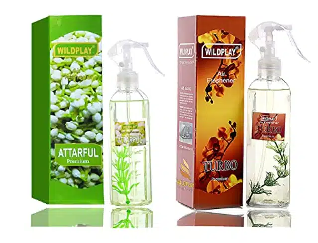 Wildplay Attarful & Turbo Room Air Freshener (Pack of 2, 250 ml)