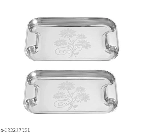 Stainless Steel Serving Tray (Silver)