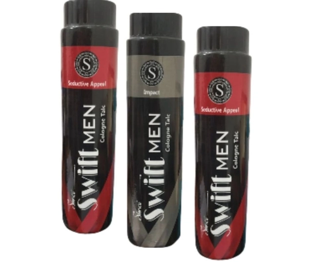 Simco 2 Pcs Swift Seductive Appeal Cologne with Swift Impact Cologne Talcum Powder (300 g, Pack of 3)