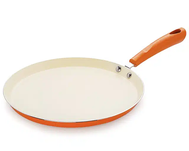 NIRLON Aluminium Dosa Tawa (Orange & Cream, 26 cm)