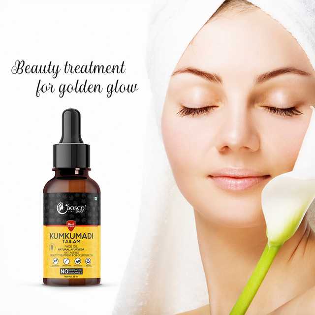 Bosco Touch Kumkumadi Tailam Face Oil, With Pure Kashmiri Saffron For Skin Lightening, Healthy & Glowing Skin (30 ml) (B-1)