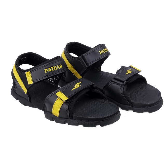 Sandals for Men (Yellow & Black, 6)