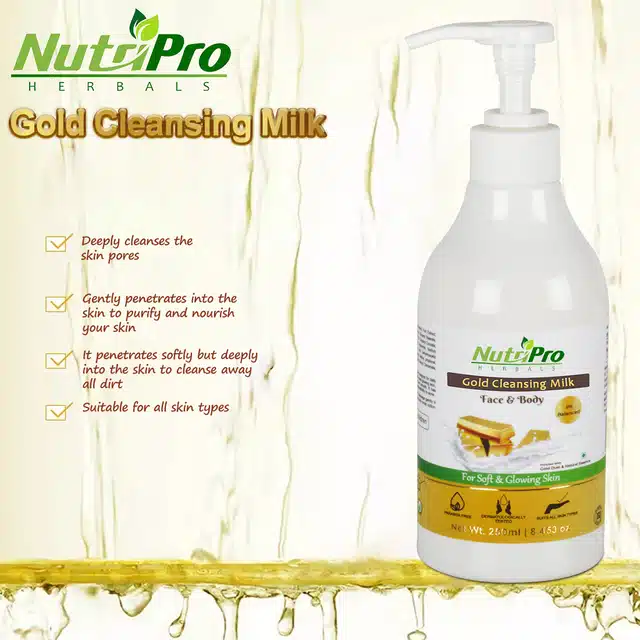 NutriPro Gold Cleansing Milk With Vitamin-C Toner (Pack of 2)