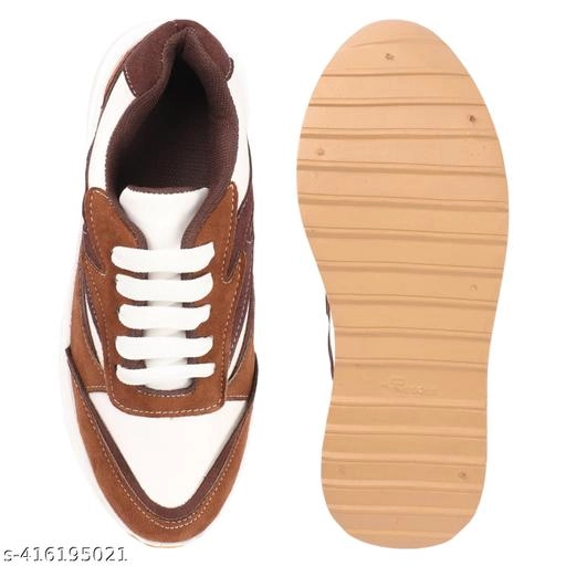 Casual Shoes for Women (Tan & White, 3)