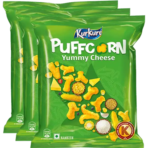 कुरकुरे Puffcorn यम्मी चीज़ 3X28 g (सेट ऑफ़ 3)