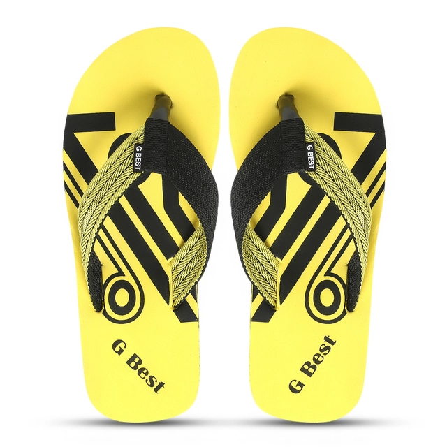 Slippers for Men (Yellow & Black, 6)