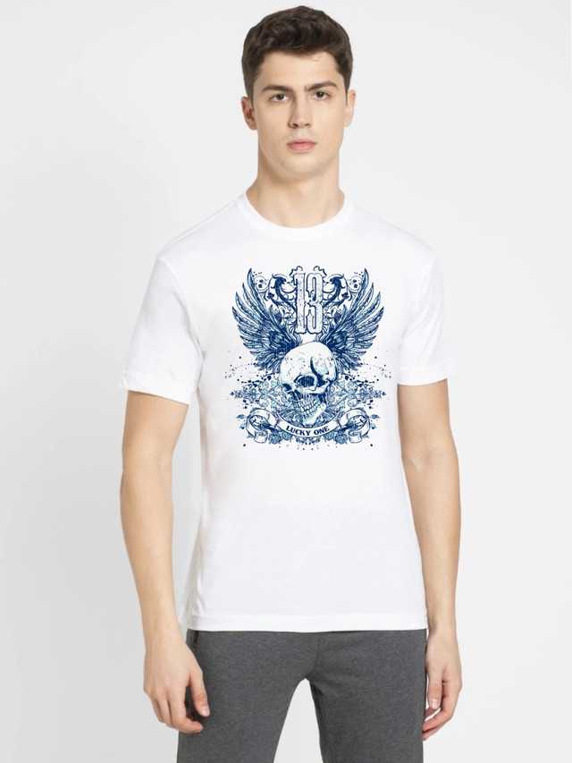 Ragmen Fashion Polyester T-Shirt For Men (White, XL) (RF-66)