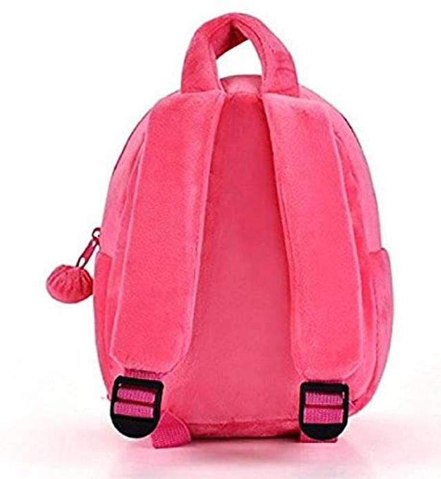 BS New Panda Pink Velvet School Bag for Nursery Kids, Age 2 to 5 School Bag (Pink, 10 L, Pack of 1)