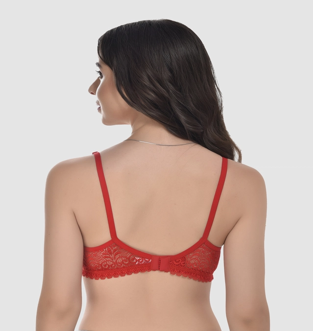 Lace Non-Padded Bras for Women (Multicolor, 28) (Pack of 4)