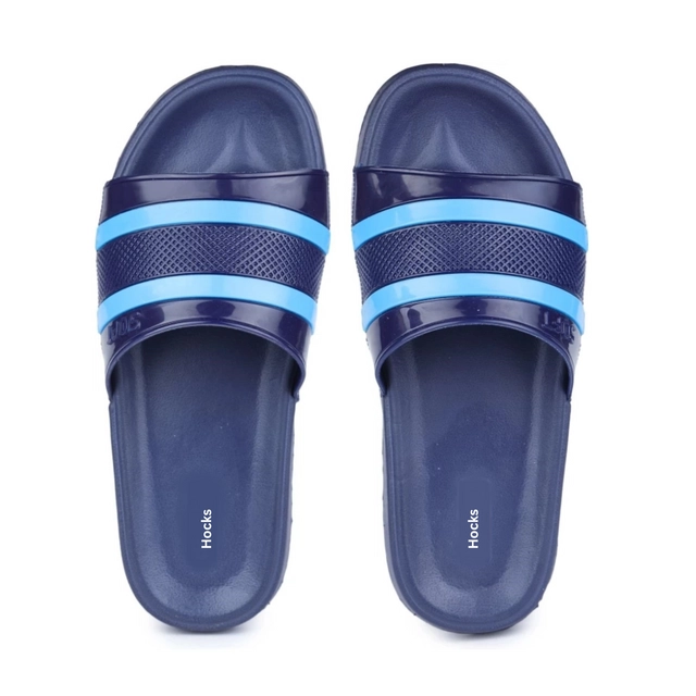 Hocks Sliders for Men (Navy Blue, 7)