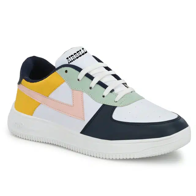 Men's Lace Up Sports Shoes (Yellow, 10) (JF-170)