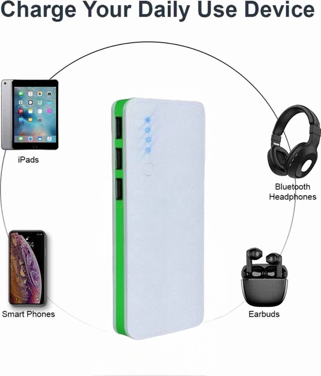 20000 mAh Power Bank (White & Green)