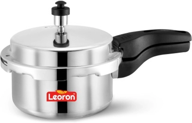 LEORON Aluminium OuterLid Pressure Cooker Gas Stovetop Compatible (2 Ltr, Pack of 1)