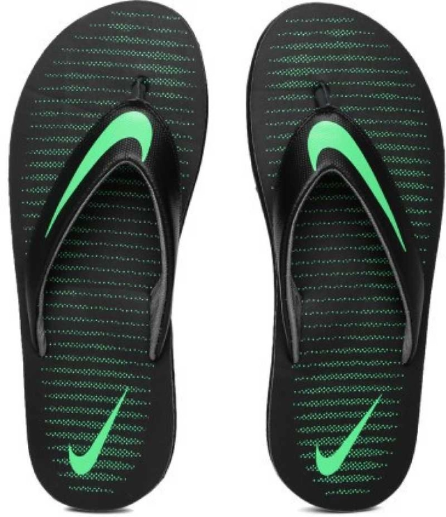 Flipflops for Men (Black & Green, 6)