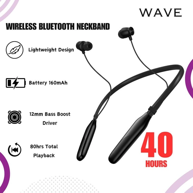 Wireless Bluetooth in-Ear Neckband (Black)