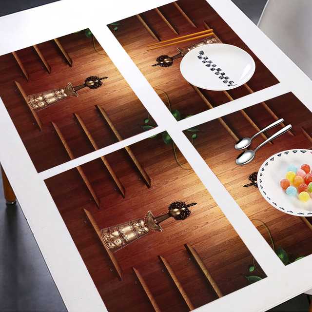 PVC Multipurpose Fridge Mat (Pack of 4) (Brown, 44X29 cm) (ER-236)
