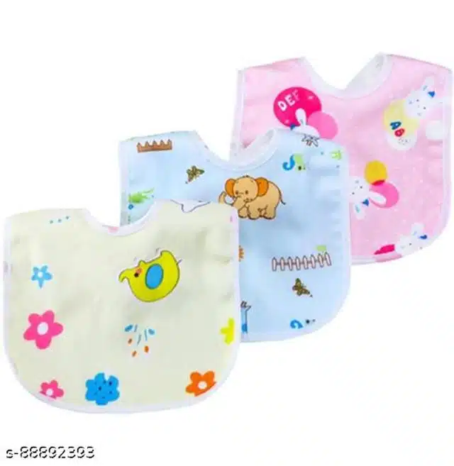 Silicone Bibs Aprons for Infants (Multicolor, Pack of 3)