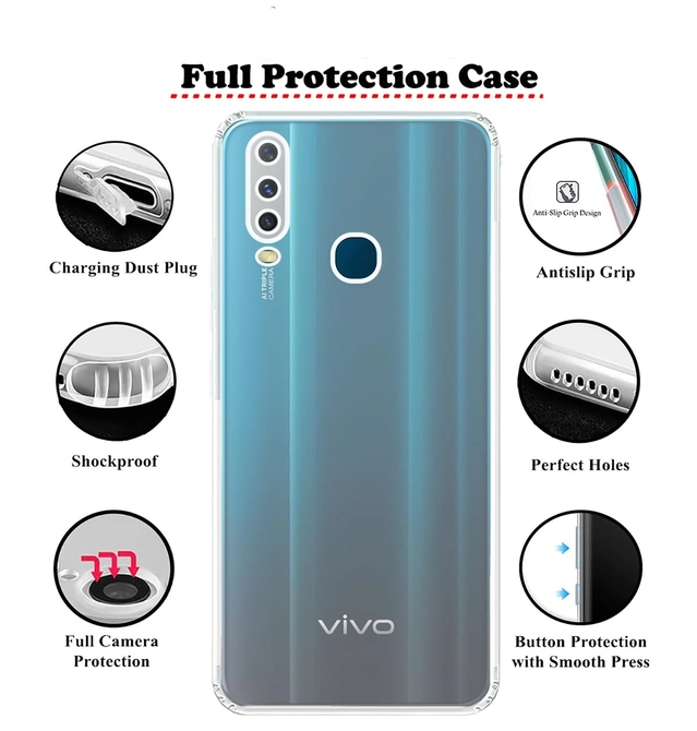 Silicone Mobile Back Cover for Vivo Y12 (Transparent)