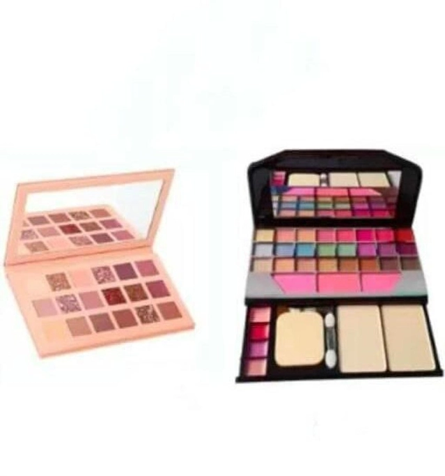 Combo of Makeup Kit with Eyeshadow Palette & 5-in-1 Mini Lipsticks (Multicolor, Set of 3)