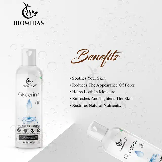 Biomidas Natural Glycerine for Cleansing & Refreshing Skin (100 ml)